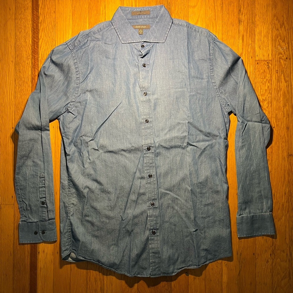 Men's Nordstrom Blue “Chambray” Style Dress Shirt